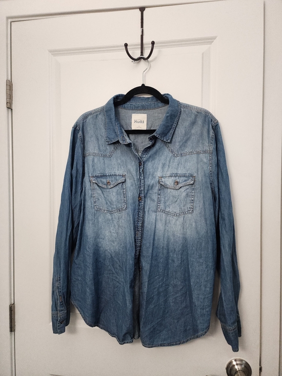 Mudd Tops - Mudd Denim Chambray  Button-Up Shirt